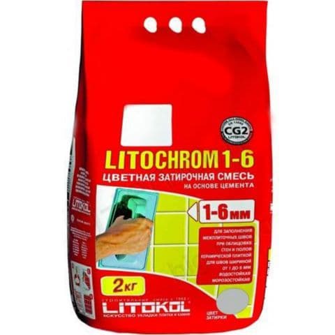 Litokol Затирочная смесь Litochrom 1-6 С.90 красно-коричневый-терракота алюм.мешок 2 кг