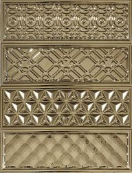 Керамическая плитка Heralgi Garden Dec Geometry PVD Oro Декор 10х30 см