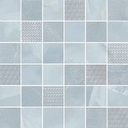 Керамическая плитка Kerlife Onice Blu Mosaic Голубая Глянцевая Мозаика 30x30 см