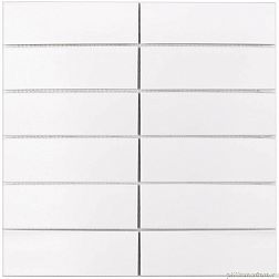 Керамическая плитка Starmosaic Homework Brick & Metro White Matt (V-VW56000) Белая Матовая Мозаика 30х30 (4,7х14,7)