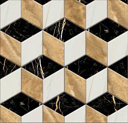 Керамическая плитка Jet Mosaic Cube Marble CEM02 Мозаика 25х28,9 см