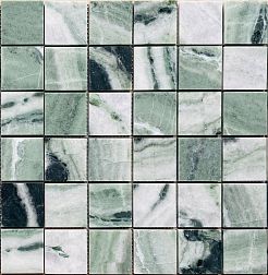 Caramelle Pietrine 7 мм Onice Verde Oliva Зеленая Полированная Мозаика 30,5х30,5 (4,8х4,8) см