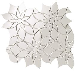 Керамическая плитка Fap Ceramiche Roma Gold Onice Neve Daisy Slash Белая Полированная Мозаика 29х31,9см