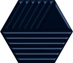 Paradyz Intense Tone Blue Heksagon Structure C Shiny Синяя Глянцевая Структурированная Настенная плитка 17,1x19,8 см