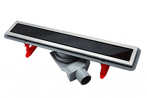 Душевой лоток Pestan Confluo Premium With Black GlassLine 450, решетка черное закаленное стекло-сталь 13000291