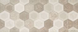 Керамическая плитка Porcelanite Dos 8215 Crema Relieve Rodas Бежевый Матовый Декор 33,3х80 см