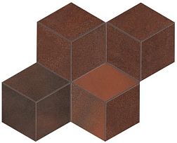 Керамическая плитка Atlas Concorde Blaze Corten Mosaico Esagono Lapp (A0UM) Неглазурованный керамогранит 35х30 см