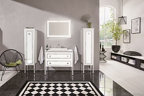 Комплект мебели Puris Urban Loft, 120, белое стекло