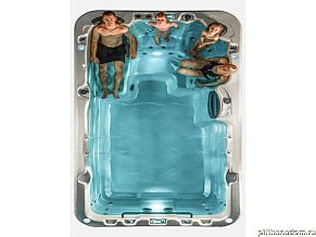 Vortex Spas Aqualounge Спа бассейн PRO 398х231x120, Цвет чаши Sterling silver, Цвет обрам. Chocolate