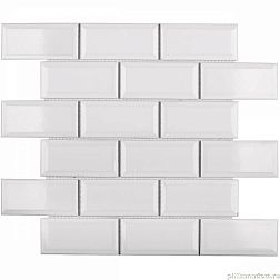 Керамическая плитка Starmosaic Homework Brick & Metro White Glossy (AM81945) Белая Глянцевая Мозаика 28,8х29,4 (4,5х9,5)