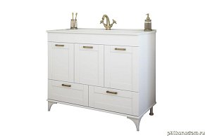 Sanflor Ванесса Тумба 105-2 напольная с раковиной Оскар 105, Белая 107,5х85,3х47,5