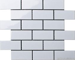 Керамическая плитка Starmosaic Homework Brick & Metro Brick White Glossy (A32000-A1001G) Белая Глянцевая Мозаика 29,1х29,5