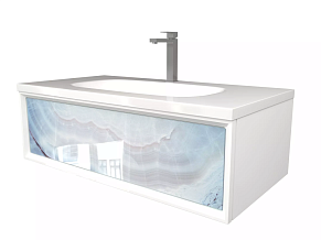 Marka One Тумба Milacco 100П 1в.я. Blue marble (верх)