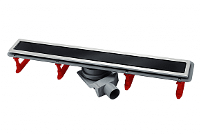 Душевой лоток Pestan Confluo Premium With Black Glass Line 850, решетка черное закаленное стекло-сталь 13000295