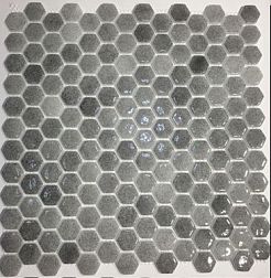 Керамическая плитка Gidrostroy Стеклянная мозаика TN-010 Серая Глянцевая 30x30 см