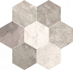 Unica Marmo Mix Grigio Light Еsagono Керамогранит 35х40 см
