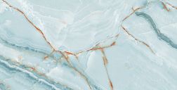 Керамическая плитка Realistik Индия Laxveer Ceramic Sofita Aqua Голубой Глянцевый Керамогранит 60x120 см
