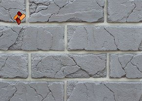 Next Stone Искусственный камень Кирпичная кладка Тевтонский кирпич арт. 06 Серый Матовый 9,2x28 см