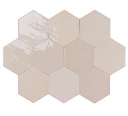 Керамическая плитка Wow Zellige Hexa 122080 Nude Бежевая Глазурованная Настенная плитка 10,8х12,4 см