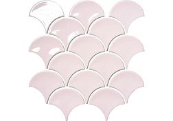 Керамическая плитка Orro Mosaic Orro Ceramic Pink Scales Розовая Полированная Мозаика 25,9х29,7 см