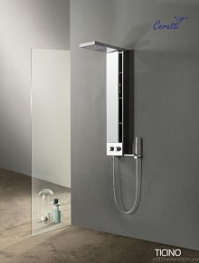 Cerutti SPA Ticino душевая панель из нержавеющей стали, цвет серебро, размер 1200х220