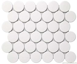 Bonaparte Керамическая мозаика Disk Белая Матовая Мозаика 26,5х30 (4,8х4,8)