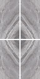 Cerdomus Supreme Book Match Grey Levigato 77536 Серый Полированный Декор 60x120 см