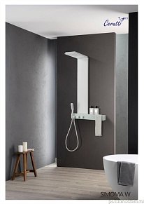 Cerutti SPA Simona W душевая панель из нержавеющей стали, цвет белый, размер 1200х220