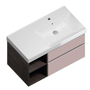 Kerama Marazzi Cubo CU.90rh\MAL Тумба подвесная 90 правая, 2 ящика + отк полка, мальва матовая