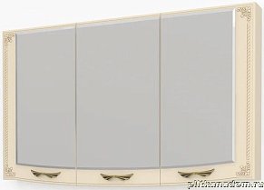 Какса-А Классик-Д 4305 Шкаф зеркальный 120 Бежевый с золотом 120х70х12