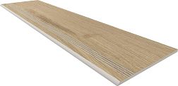 Керамическая плитка Ametis Alavesa AV02 Rusty Beige Бежевая Неполированная Ступень с насечками 30x160 см