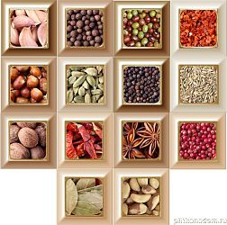 Керамическая плитка Absolut Keramika Cube Warm Kitchen Mix Декор 10х10 см