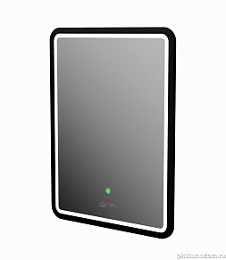 OWL Langas Black Square Зеркало с LED подсветкой 60 см