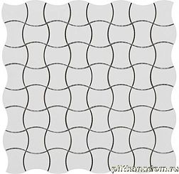 Ce.Si Butterfly Fluoro Rett Белая Матовая Ректифицированная Мозаика 2,5x5 30x30 см