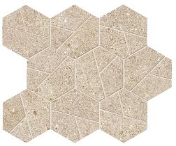 Керамическая плитка Atlas Concorde Boost Stone Cream Mosaico Hex Декор 25х28,5 см