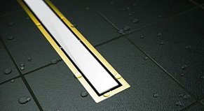 Душевой лоток Pestan Confluo Premium White Glass Gold Line 850, решетка белое закаленное стекло-золото 24К 13100093