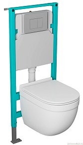OWL OWLINSTTI.TOWLT190101 Инсталляция с унитазом Owl 1975 и с кнопкой Nikel