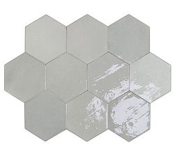 Керамическая плитка Wow Zellige Hexa 122079 Grey Серая Глазурованная Настенная плитка 10,8х12,4 см