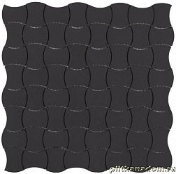 Ce.Si Butterfly Carbonio Rett Черная Матовая Ректифицированная Мозаика 2,5x5 30x30 см