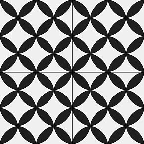 Prissmacer Circle Black Pre. Черно-белый Матовый Керамогранит 45x45 см