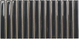 Керамическая плитка Wow Sweet Bars Ebony Черная Глянцевая Настенная плитка 12,5x25