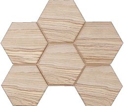Керамическая плитка Ametis Selection SI03 Pine Hexagon Бежевая Неполированная Мозаика 25х28 см