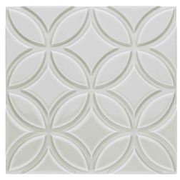 Керамическая плитка Adex Neri ADNE4136 Relieve Botanical Silver Mist Серая Глянцевая Настенная плитка 15х15 см