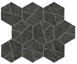 Керамическая плитка Atlas Concorde Boost Stone Tarmac Mosaico Hex Декор 25х28,5 см