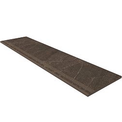 Керамическая плитка Estima Gabbro GB 04 Brown Коричневая Неполированная Ступень 30х120 см