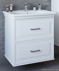 Sanflor Модена Тумба 75 подвесная с раковиной Дуглас 75 (Kirovit), Белая 76х54,5х73