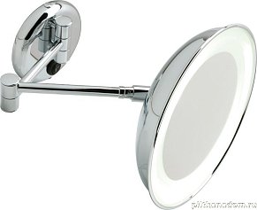 Stil Haus, настенное круглое косметическое зеркало (4x) с LED подсветкой (скрытая проводка), черный матовый, 1036(23)