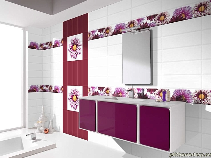 Керамическая плитка Absolut Keramika Aure Flowers