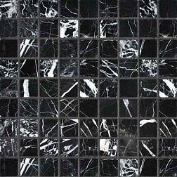 Керамическая плитка Orro Mosaic Orro Stone Nero Marquina Pol. Мозаика 3х3 30,5х30,5 см