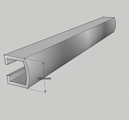 Керамическая плитка Butech Pro-Telo Aluminium Anodised B72122002 Профиль настенный металл. 0,8х1х250 см